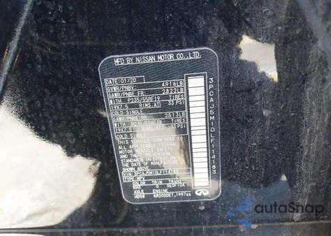 2020 Infiniti Qx50 Luxe from USA, damaged, VIN 3PCAJ5M10LF114183